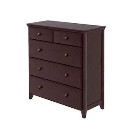 2 Over 3 Drawer Dresser in Espresso